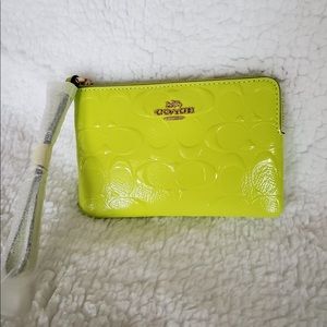 NWT Neon Coach wristlet